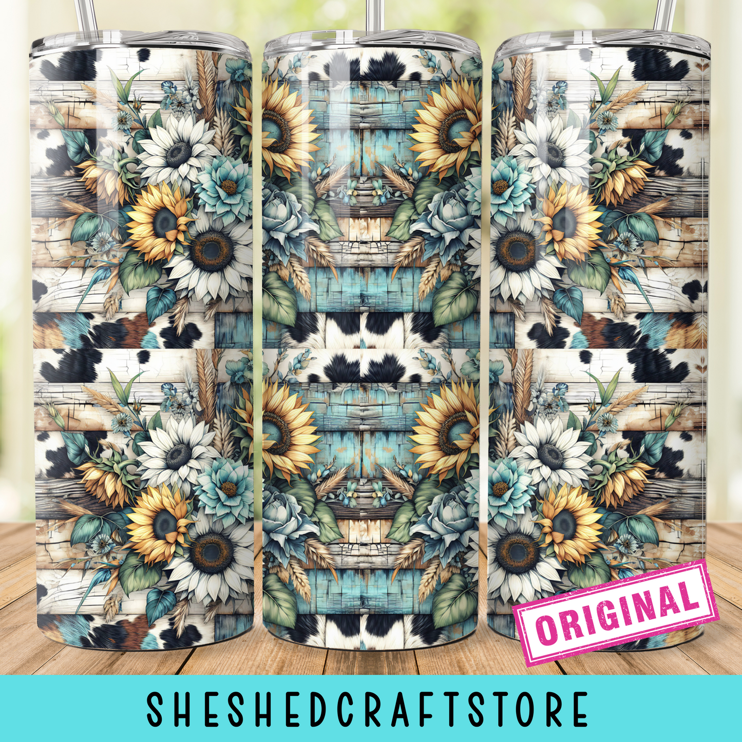 Rustic Floral 20oz Tumbler Wrap