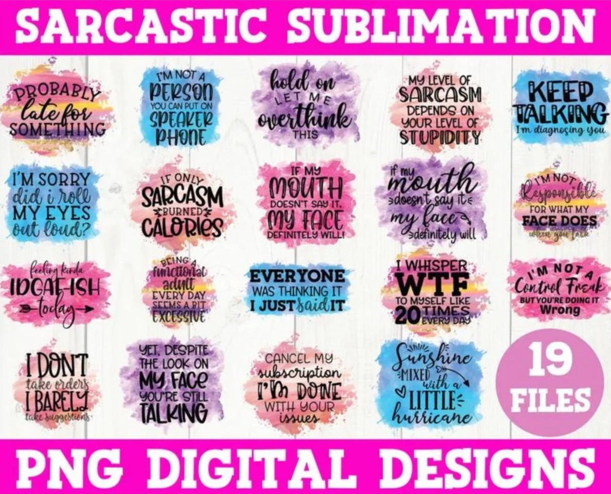 Sarcastic Sublimation PNG Bundle