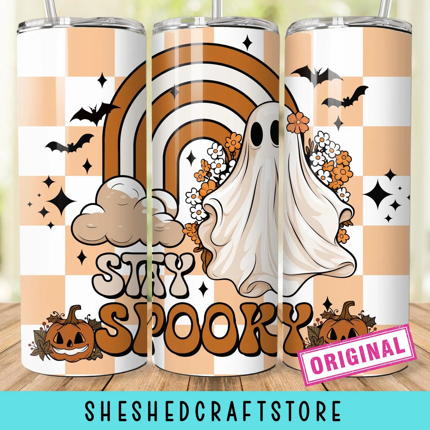 Spooky Season Halloween Ghost Tumbler Wrap