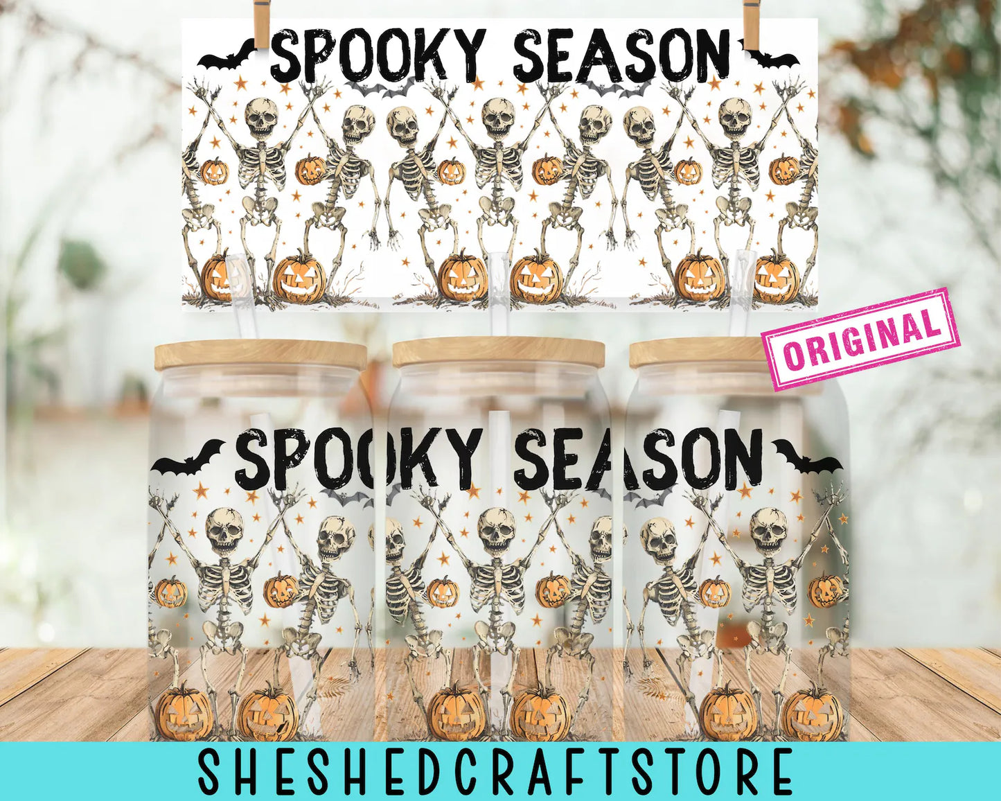 Spooky Season Skeleton Libbey Glass Wrap
