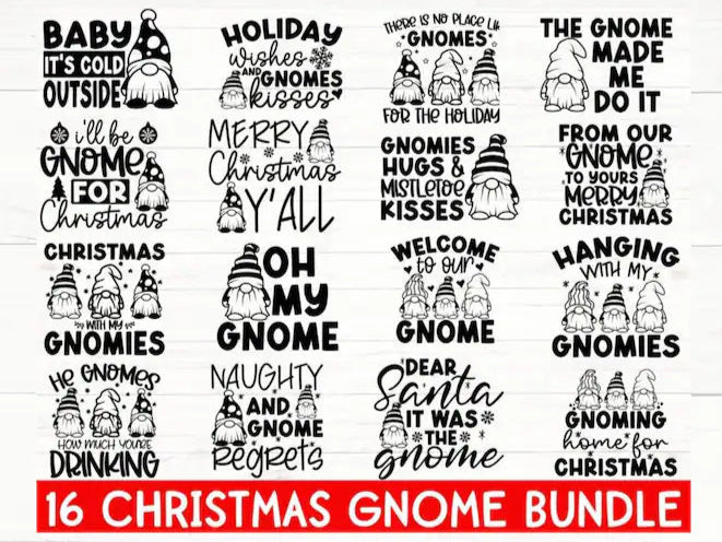 Christmas Gnome Svg Bundle