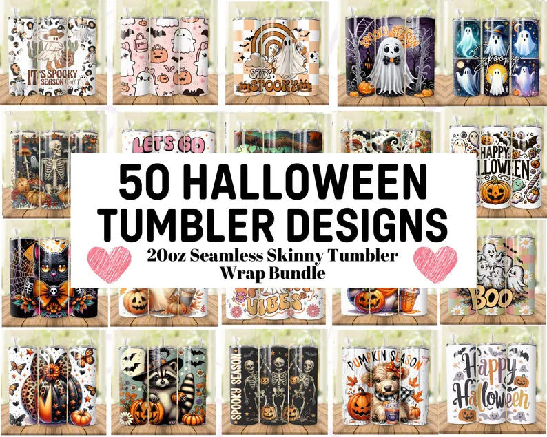 50 Pack Halloween 20oz Tumbler Wraps