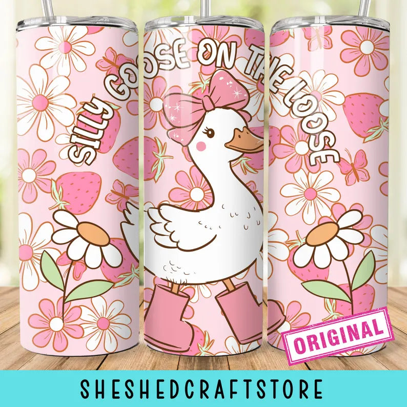 Silly Goose On The Loose 20 oz Skinny Tumbler Wrap