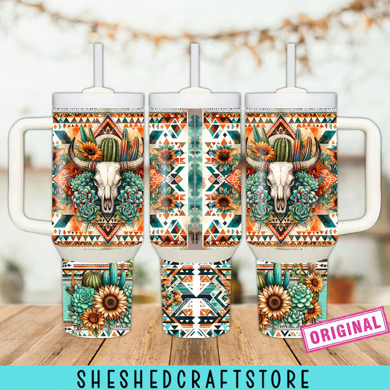 Boho Aztec 40oz tumbler wrap