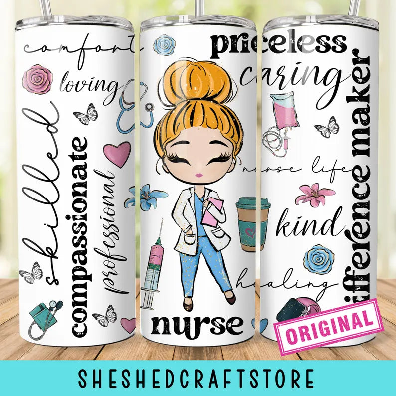 Blonde Nurse Tumbler Wrap