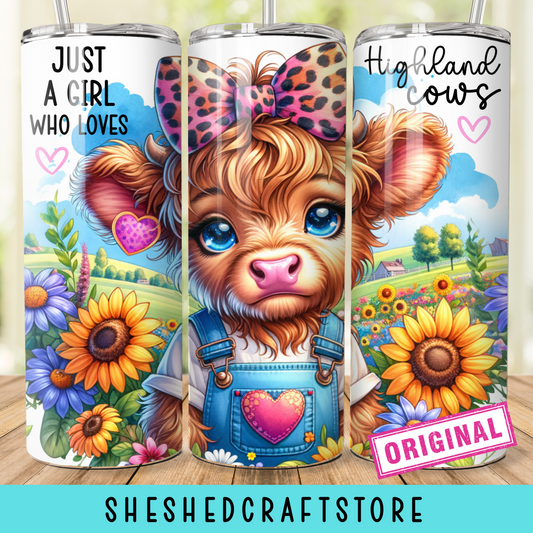 Just a Girl Who Loves Highland Cows 20oz Tumbler Wrap