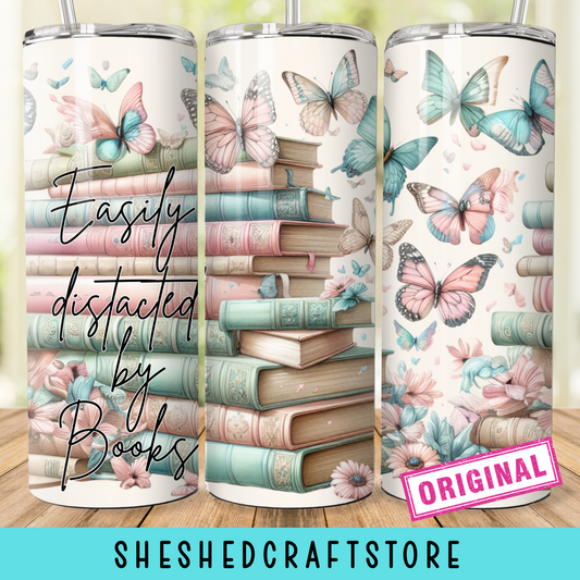 Easily Distracted by Books 20oz Tumbler Wrap