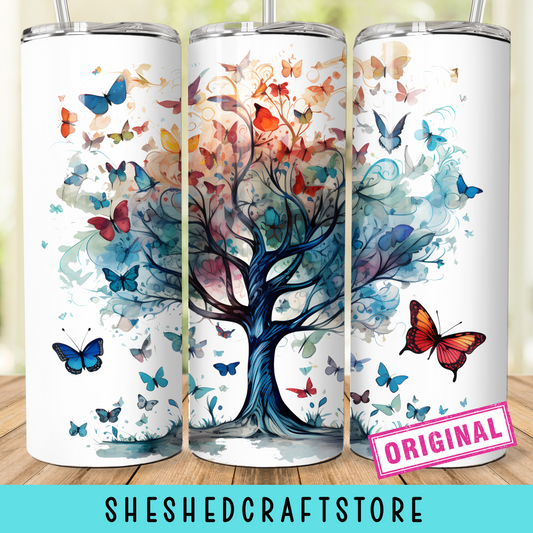 Vibrant and Colorful Tree of Life 20 oz Tumbler Wrap