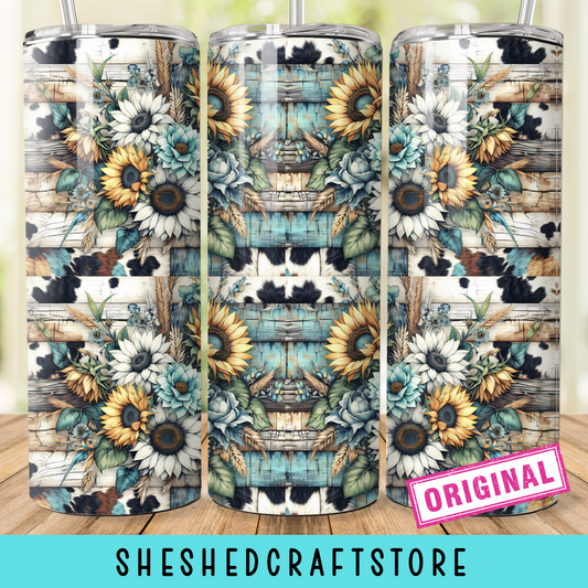 Rustic Floral 20oz Tumbler Wrap