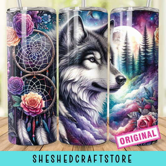 Grey Wolf 20oz Tumbler Wrap