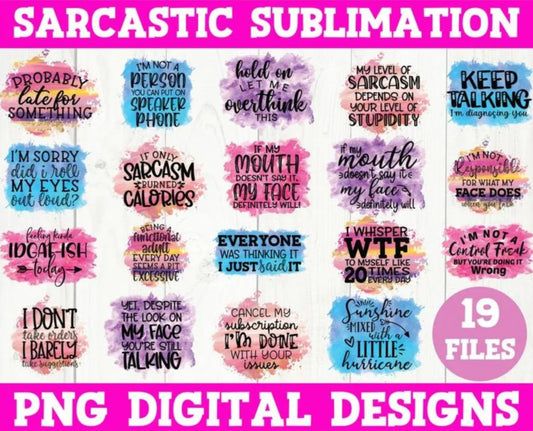 Sarcastic Sublimation PNG Bundle