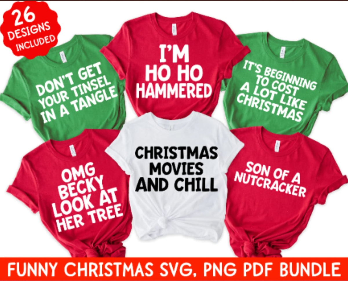 Funny Family Christmas Shirts SVG Bundle