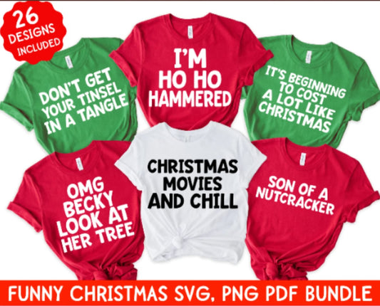 Funny Family Christmas Shirts SVG Bundle