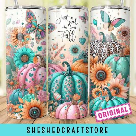 Just A Girl Whoe Loves Fall Tumbler Wrap