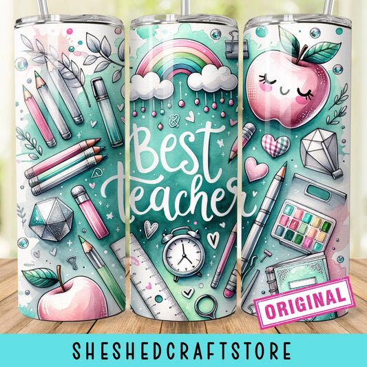 Teacher Life Tumbler Wrap PNG