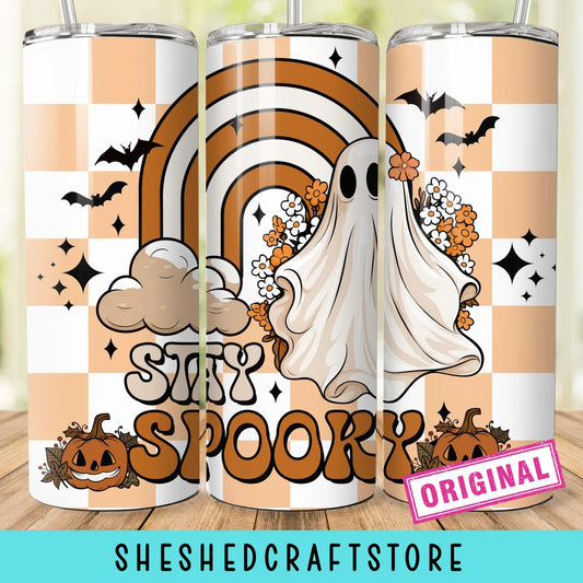 Spooky Season Halloween Ghost Tumbler Wrap