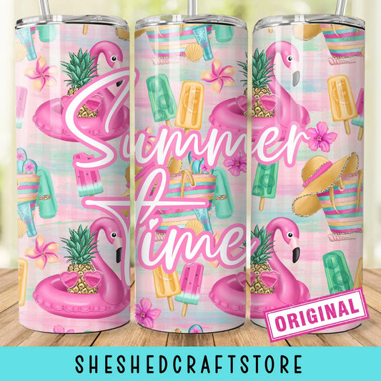 Pink Flamingo Tumbler Wrap