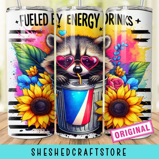 Fueled By Energy Drinks and Anxiety Tumbler Wrap