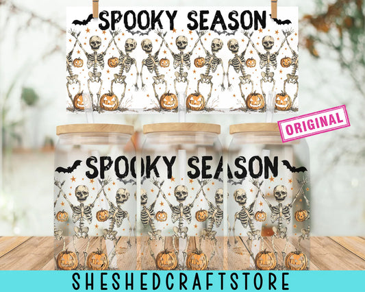 Spooky Season Skeleton Libbey Glass Wrap