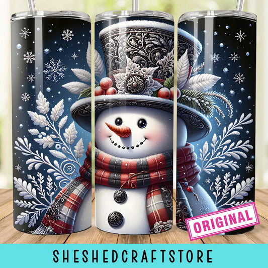Christmas Tumbler Snowman 20oz Skinny Tumbler Wrap 