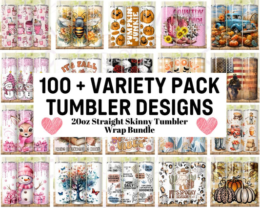 100 Plus Pack Tumbler Wrap Bundle