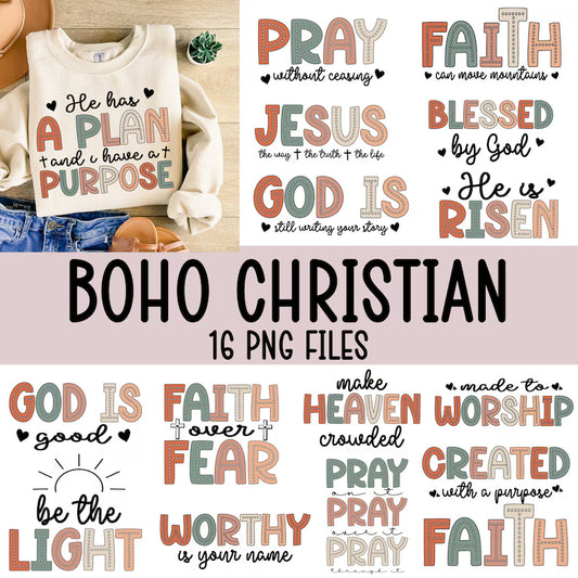 Boho Christian Bible Verse Png Bundle
