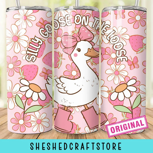 Silly Goose On The Loose 20 oz Skinny Tumbler Wrap
