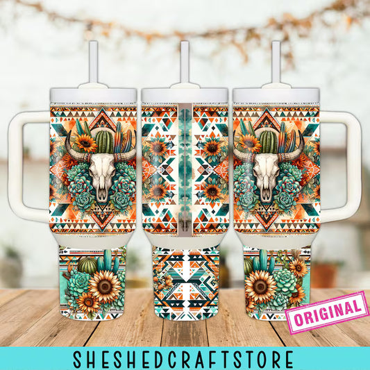 Boho Aztec 40oz tumbler wrap