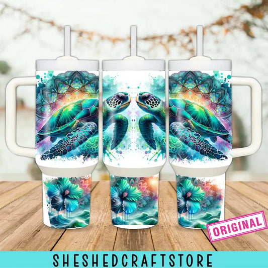 Sea turtle ocean 40oz wrap