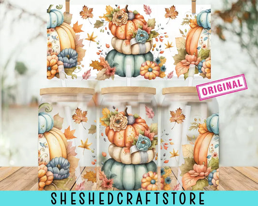 Boho Floral Fall Libbey Glass Wrap