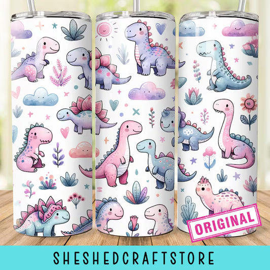 Dinosaur Girl Tumbler Wrap
