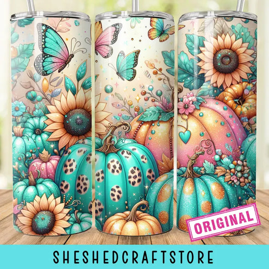 Pastel Leopard Print Pumpkin Tumbler Wrap